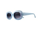 Blue Crystal Oval Frame Sunglasses