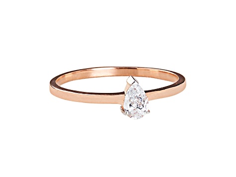 Lab Grown Diamond 10K Rose Gold Solitaire Ring, 0.20ct