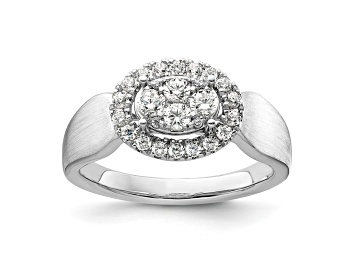Picture of Rhodium Over 14K White Gold Lab Grown Diamond VS/SI GH, Cluster Ring 0.497ctw