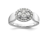 Rhodium Over 14K White Gold Lab Grown Diamond VS/SI GH, Cluster Ring 0.497ctw