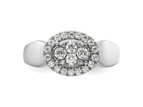 Rhodium Over 14K White Gold Lab Grown Diamond VS/SI GH, Cluster Ring 0.497ctw