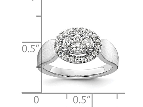 Rhodium Over 14K White Gold Lab Grown Diamond VS/SI GH, Cluster Ring 0.497ctw