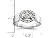 Rhodium Over 14K White Gold Lab Grown Diamond VS/SI GH, Cluster Ring 0.497ctw