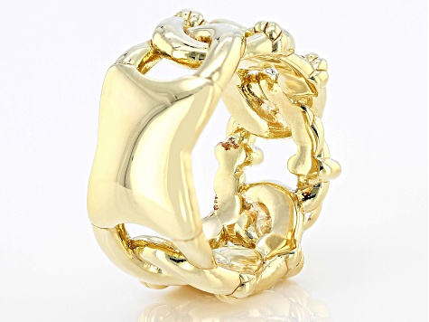 Judith Ripka 14K Yellow Gold Clad Linked Band Ring