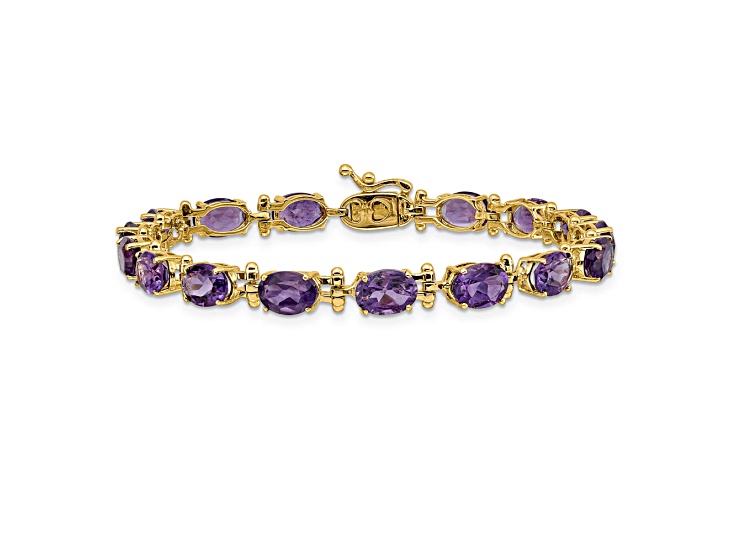 14k Yellow Gold Amethyst Bracelet - 12K77B | JTV