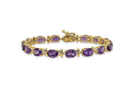 14k Yellow Gold Amethyst Bracelet