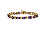 14k Yellow Gold Amethyst Bracelet