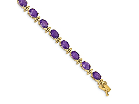 14k Yellow Gold Amethyst Bracelet