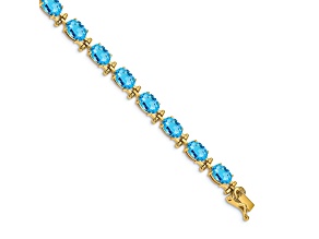 14k Yellow Gold Blue Topaz Bracelet