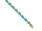 14k Yellow Gold Blue Topaz Bracelet