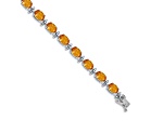 Rhodium Over 14k White Gold Citrine Bracelet