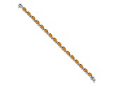 Rhodium Over 14k White Gold Citrine Bracelet