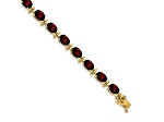 14k Yellow Gold Garnet Bracelet
