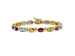 14k Yellow Gold Rainbow Gemstone Bracelet