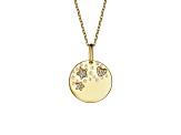 Kid's 14k Gold Plated over Brass with Clear Cubic Zirconia Heart & Lucky Star Pendant Necklace