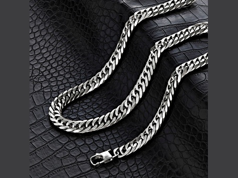 Invicta Jewelry Double Curb Steel Chain Necklace (11.5mm) - 24