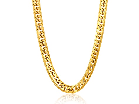 Invicta Jewelry Double Curb Yellow Plated Steel Necklace (11.5mm) - 24"