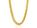 Invicta Jewelry Double Curb Yellow Plated Steel Necklace (11.5mm) - 24"