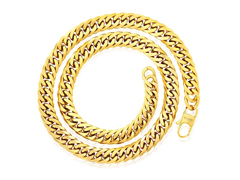 Invicta Jewelry Double Curb Yellow Plated Steel Necklace (11.5mm) - 24"