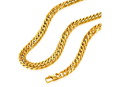 Invicta Jewelry Double Curb Yellow Plated Steel Necklace (11.5mm) - 24"
