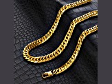 Invicta Jewelry Double Curb Yellow Plated Steel Necklace (11.5mm) - 24"
