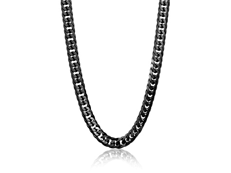 Invicta Jewelry Double Curb Black Plated Steel Necklace - 24