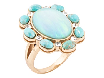 Picture of Barse Jewelry Aurora Blue Opal Golden Statement Ring
