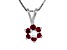 0.24ctw Ruby with Diamond Accent Flower Design  Pendant 14k White Gold