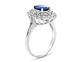 1.80ctw Diamond and Sapphire Ring in 14k White Gold