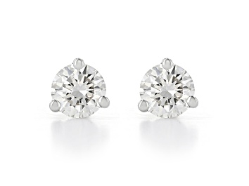 Picture of Certified White Lab-Grown Diamond H-I SI 14k White Gold Martini Stud Earrings 0.75ctw