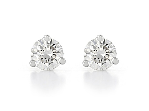 Certified White Lab-Grown Diamond H-I SI 14k White Gold Martini Stud Earrings 0.75ctw