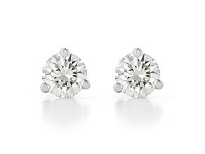 White Lab-Grown Diamond 14kt White Gold Martini Stud Earrings 0.75ctw