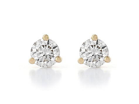 Certified White Lab-Grown Diamond H-I SI 14k Yellow Gold Martini Stud Earrings 0.75ctw