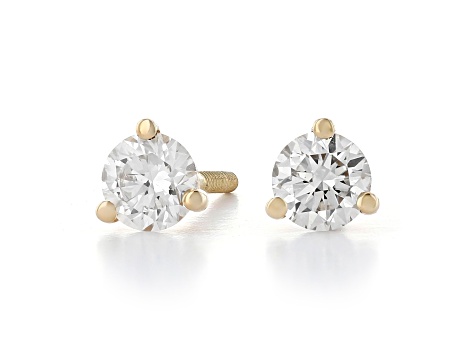 Certified White Lab-Grown Diamond H-I SI 14k Yellow Gold Martini Stud Earrings 0.75ctw