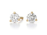 White Lab-Grown Diamond 14kt Yellow Gold Martini Stud Earrings 0.75ctw