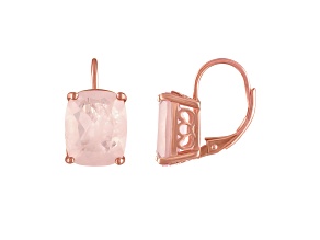 Pink Rose Quartz 14k Rose Gold Over Sterling Silver Earrings 8.98ctw