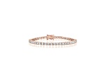 3mm White Cubic Zirconia, 18K Rose Gold over Sterling Silver Tennis Bracelet