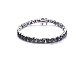 3mm Black Cubic Zirconia, Sterling Silver Tennis Bracelet