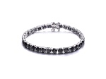 3mm Black Cubic Zirconia, Sterling Silver Tennis Bracelet