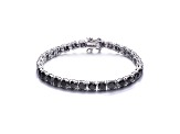 3mm Black Cubic Zirconia, Sterling Silver Tennis Bracelet