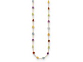 14K Yellow Gold Multi-color Gemstone 18 Inch Necklace