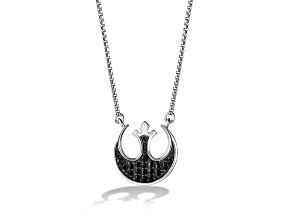 Star Wars™ Fine Jewelry The Rebel Black Diamond Rhodium Over Sterling Silver Necklace 0.25ctw
