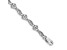 Rhodium Over 10k White Gold Polished Diamond Heart Bracelet