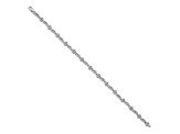 Rhodium Over 10k White Gold Polished Diamond Heart Bracelet