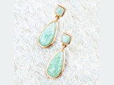 Barse Jewelry Blue Amazonite Gold Tone Teardrop Earrings