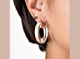 14K Yellow Gold Over Sterling Silver Clear Chunky V-Hoop Acrylic Earrings