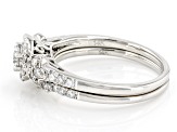 White Lab-Grown Diamond 14kt White Gold Bridal Ring Set 0.75ctw