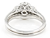 White Lab-Grown Diamond 14kt White Gold Bridal Ring Set 0.75ctw