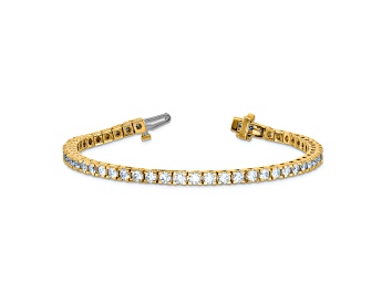 Picture of 14K Yellow Gold 5.00 ct. Colorless Moissanite 4 Prong Tennis Bracelet