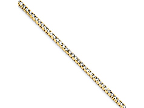 14K Yellow Gold 5.00 ct. Colorless Moissanite 4 Prong Tennis Bracelet